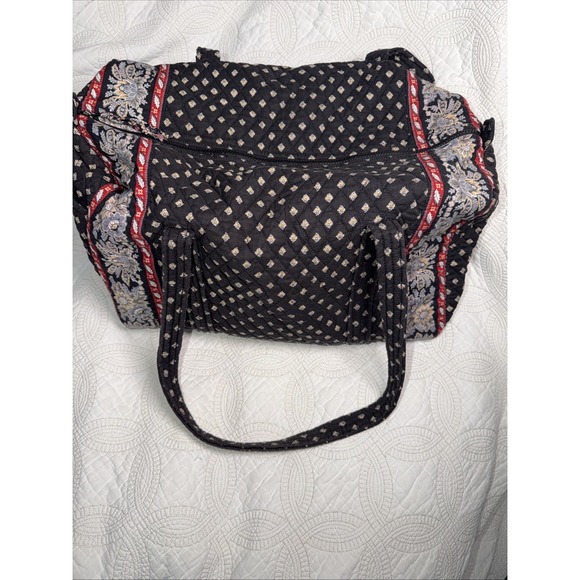 Vera Bradley Handbags - Vintage Vera Bradley Retired 2002 Classic Black Norwegian LG Duffel Travel Bag